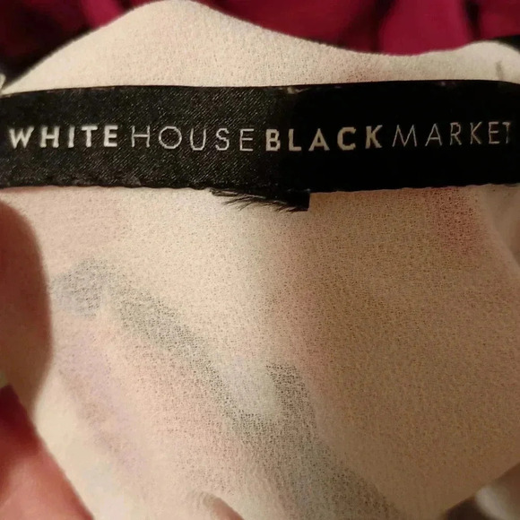 WHITE‎ HOUSE BLACK MARKET Barbiecore boho chic lace flowy floral top (#888) - Picture 2 of 9